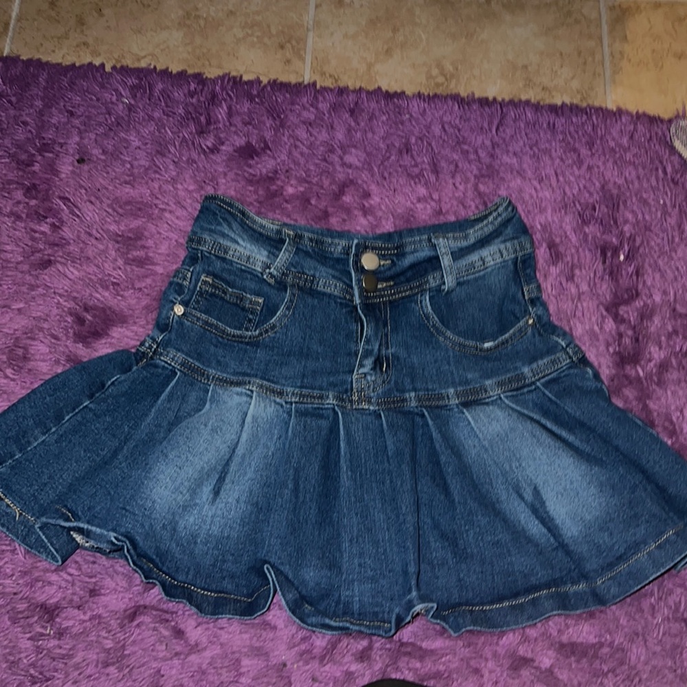 Mini denim skirt